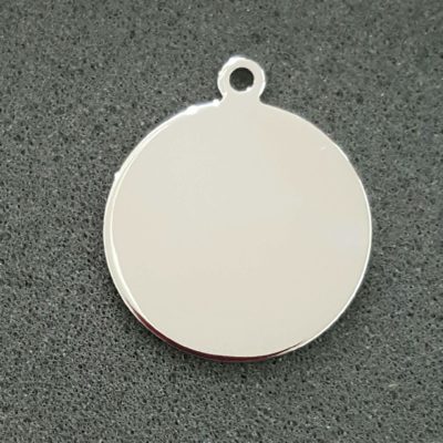 27x27mm rhodium plated circle pendant